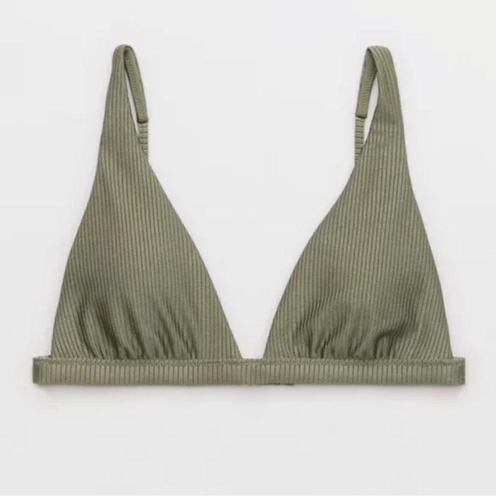 💌 Aerie Shine‎ Rib Plunge Bikini Top